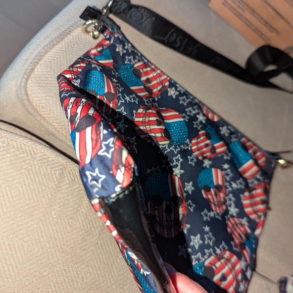 Betsey Johnson Patriotic Skull Crossbody Bag - Picture 3 of 8